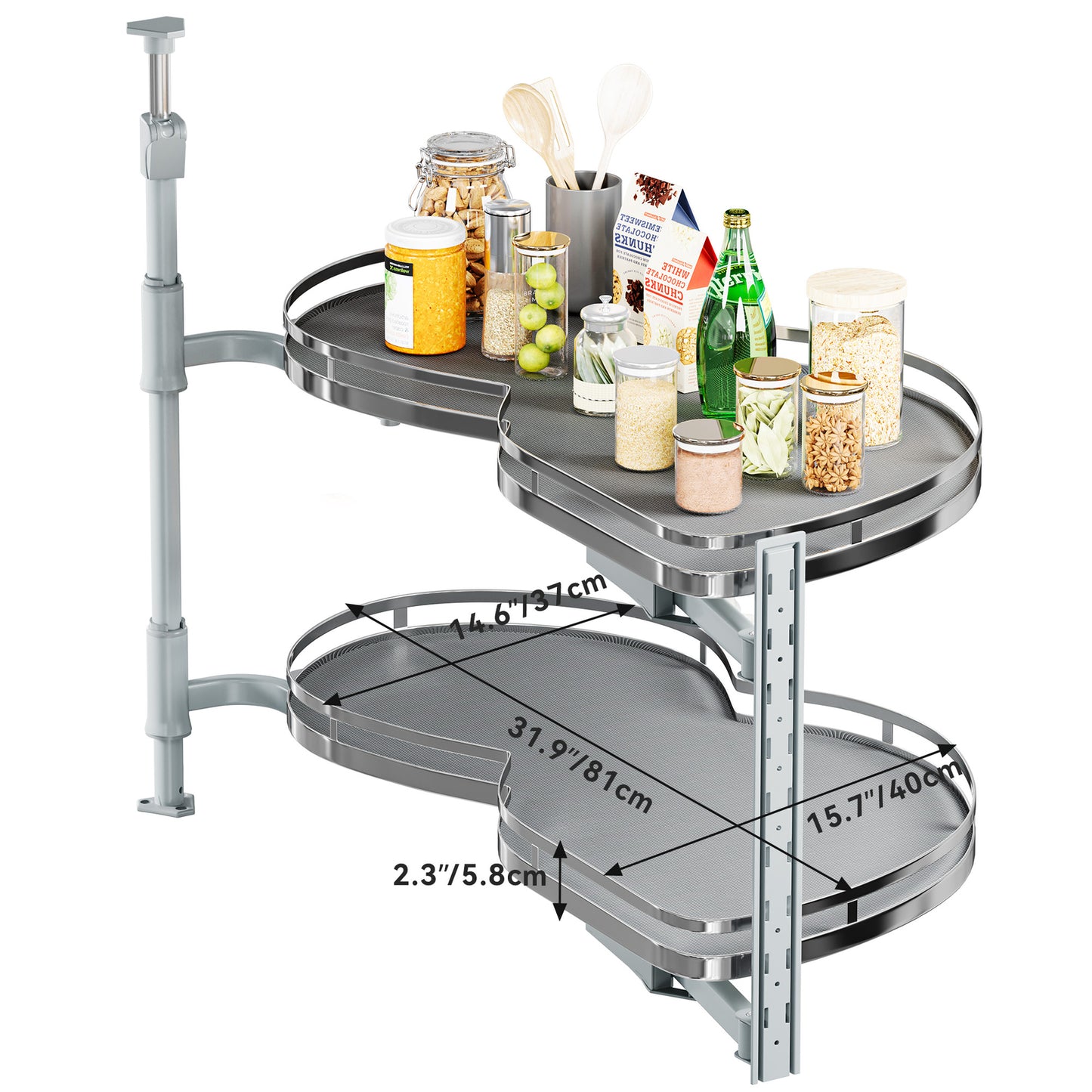 Brezelge Swing Right Blind Corner Kitchen Cabinet Pull Out Organizer for 36"Left