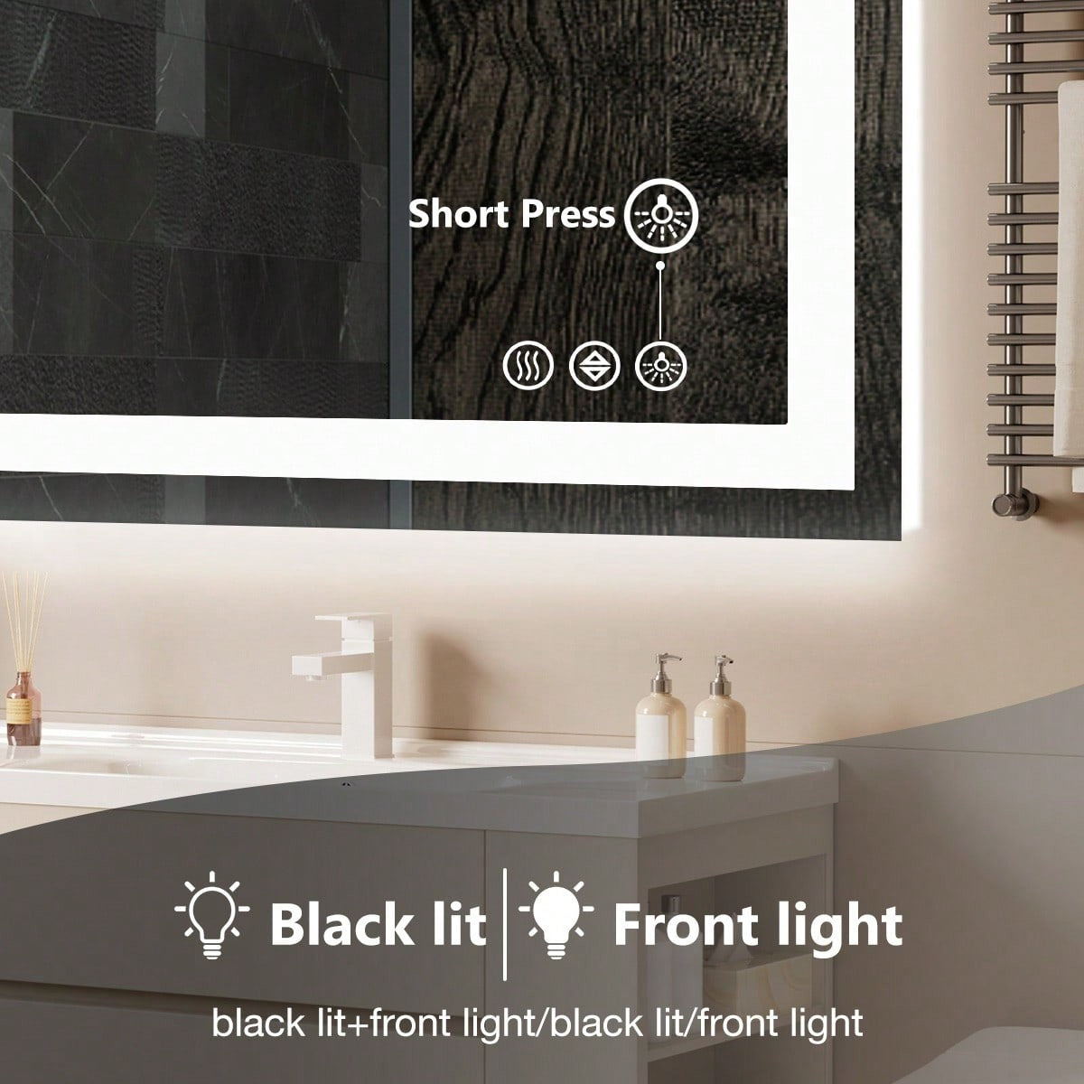 OLIXIS OLIXIS LED Bathroom Vanity Mirror For Wall With Anti-Fog, Dimmable-ZengA