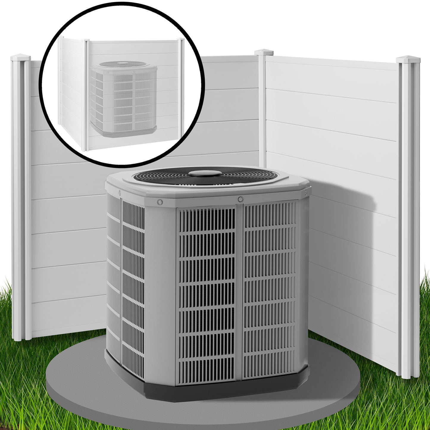 Privacy Screen - Outdoor Vinyl Fence Panel Enclosure for AC / Trash Bins