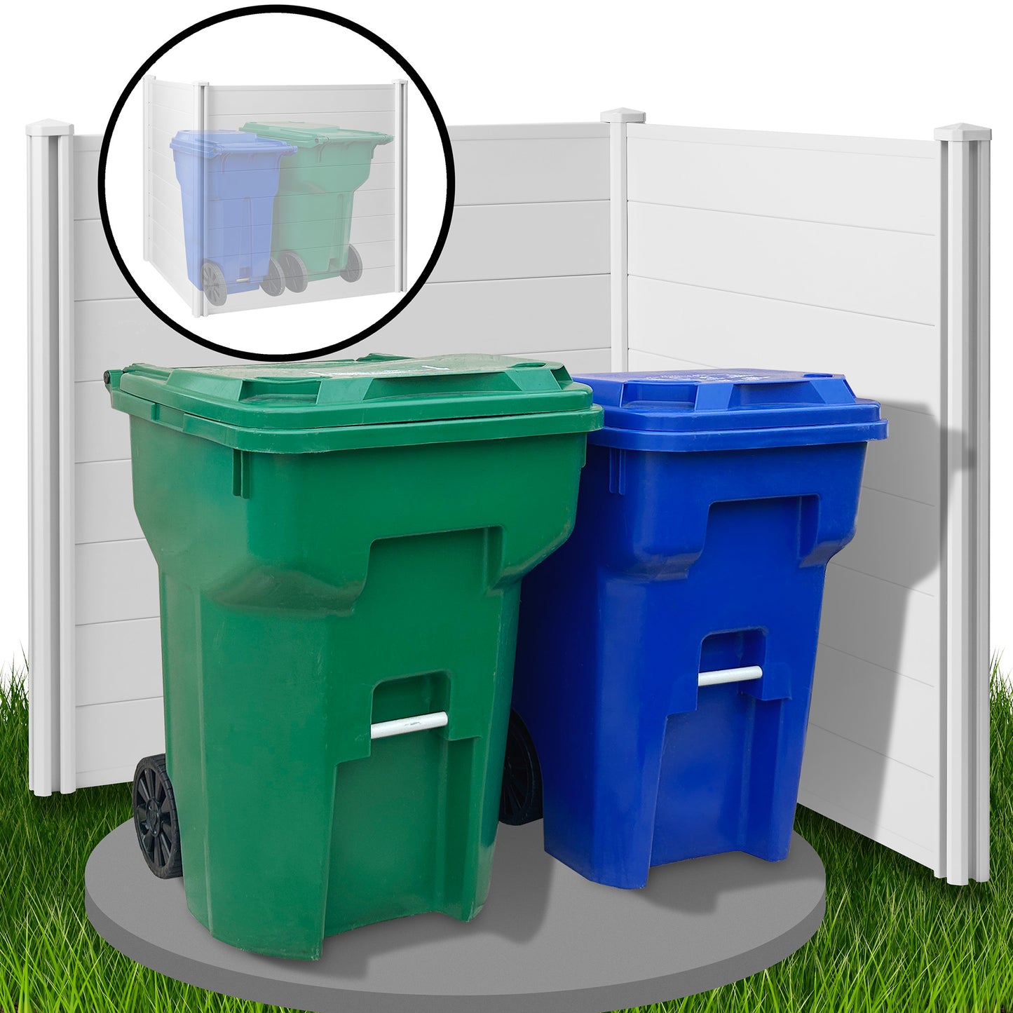 Privacy Screen - Outdoor Vinyl Fence Panel Enclosure for AC / Trash Bins