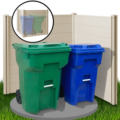 Privacy Screen - Outdoor Vinyl Fence Panel Enclosure for AC / Trash Bins