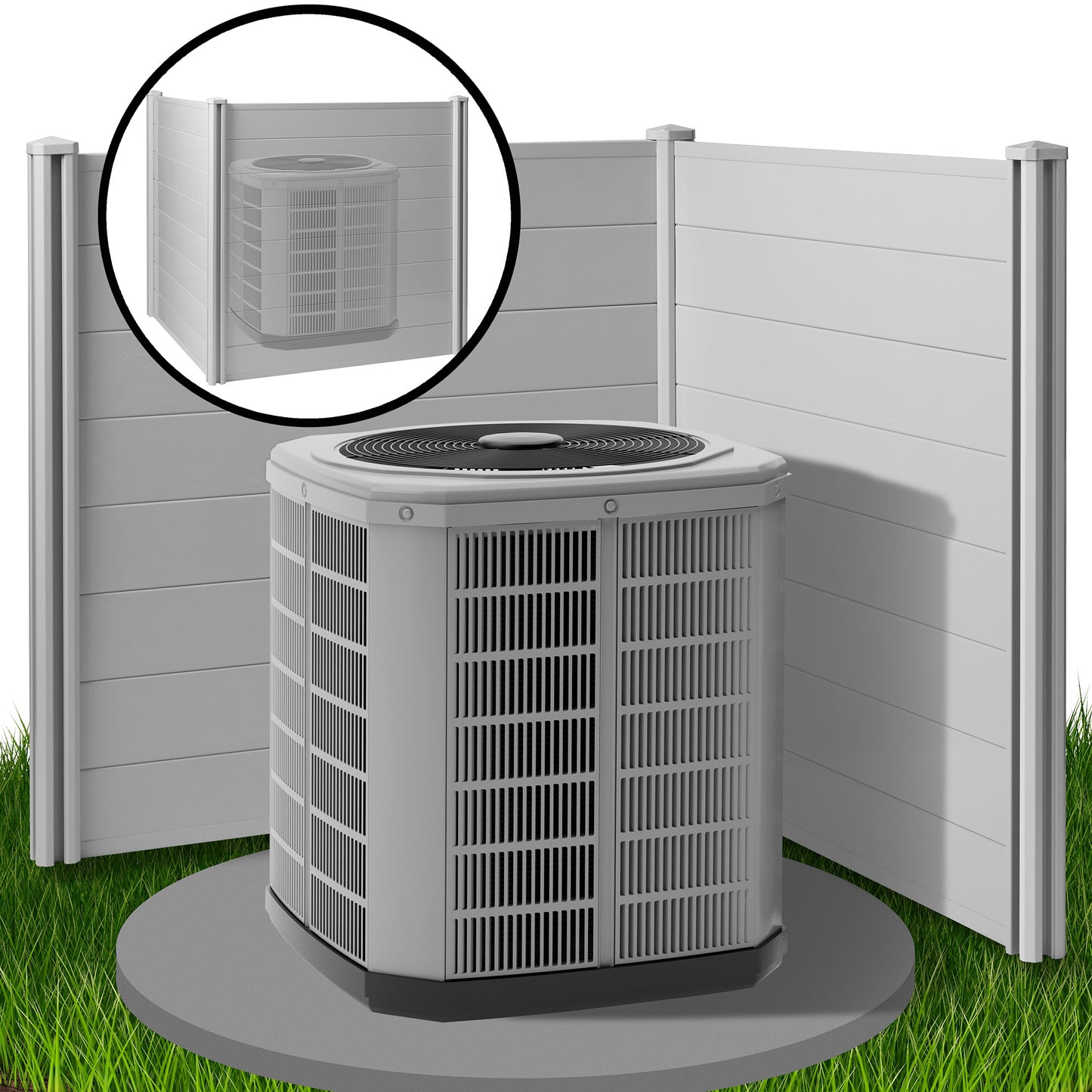 Privacy Screen - Outdoor Vinyl Fence Panel Enclosure for AC / Trash Bins