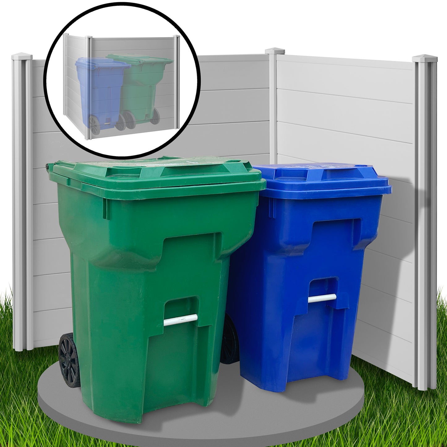 Privacy Screen - Outdoor Vinyl Fence Panel Enclosure for AC / Trash Bins