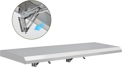 Food Truck Shelf Stainless Steel Foldable Concession Shelf Down Folding Serving