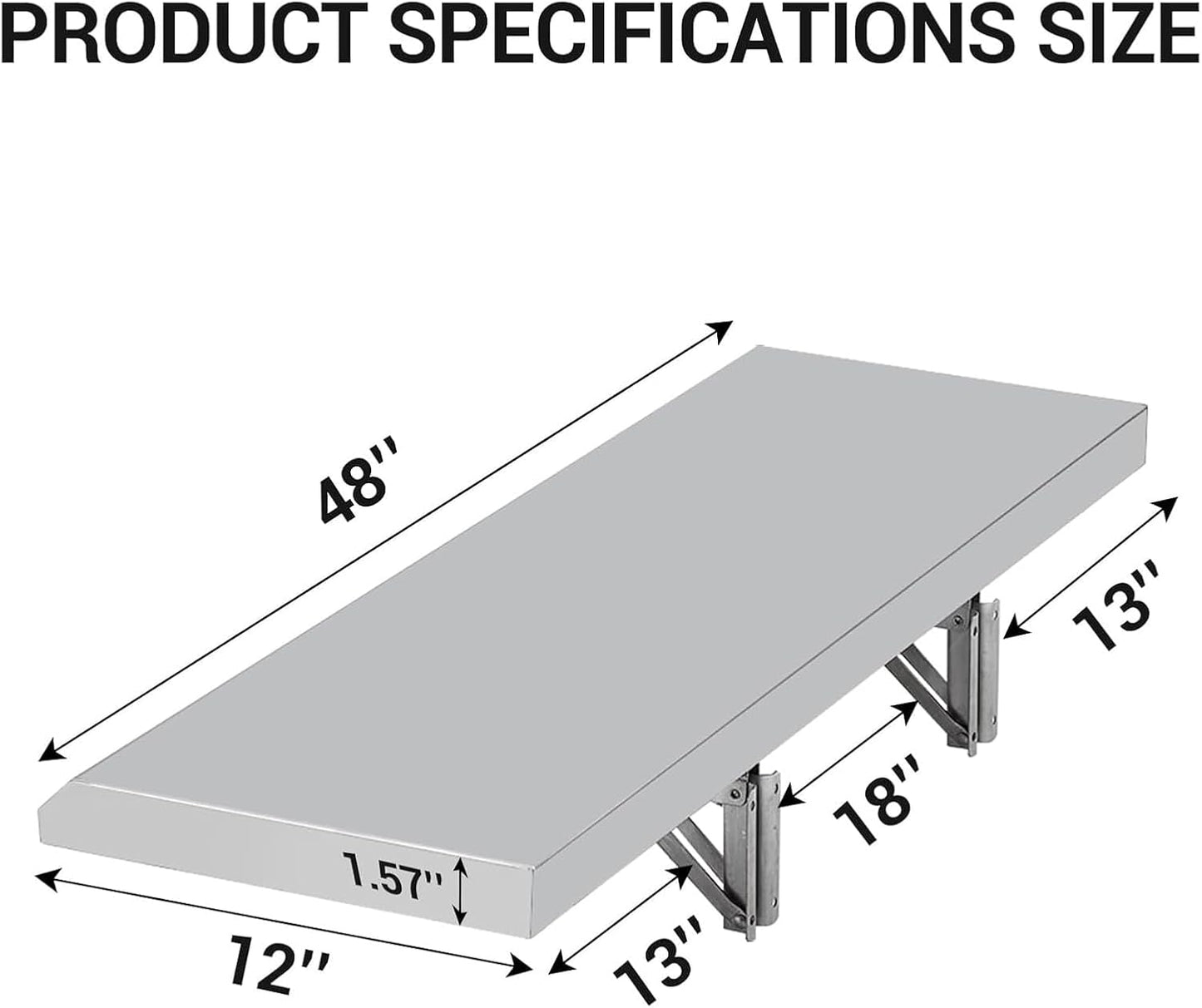 Food Truck Shelf Stainless Steel Foldable Concession Shelf Down Folding Serving