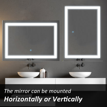 Illuminated LED Bathroom Vanity Mirrors with Lights Modern Makeup Wall Mirror