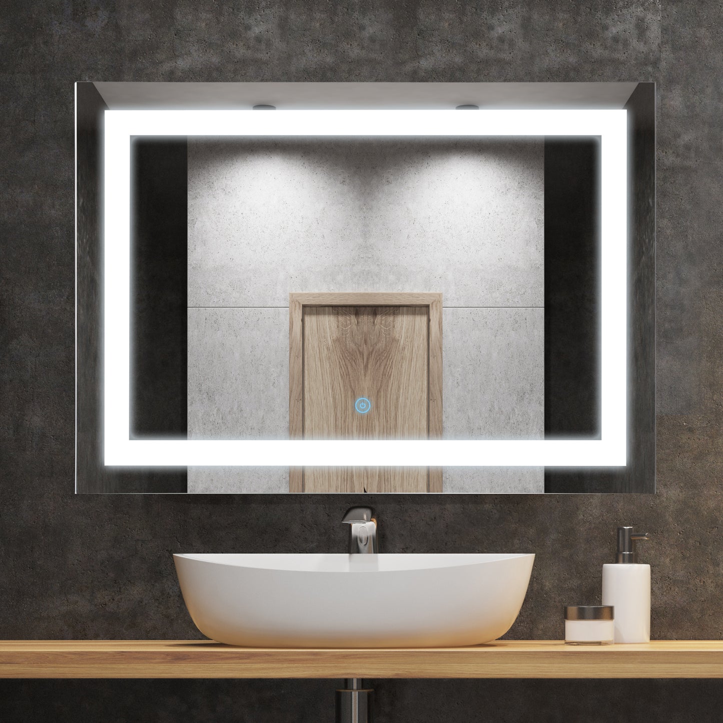 Illuminated LED Bathroom Vanity Mirrors with Lights Modern Makeup Wall Mirror