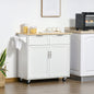 HOMCOM Modern Rolling Kitchen Island Storage Kitchen Cart 2 Drawers