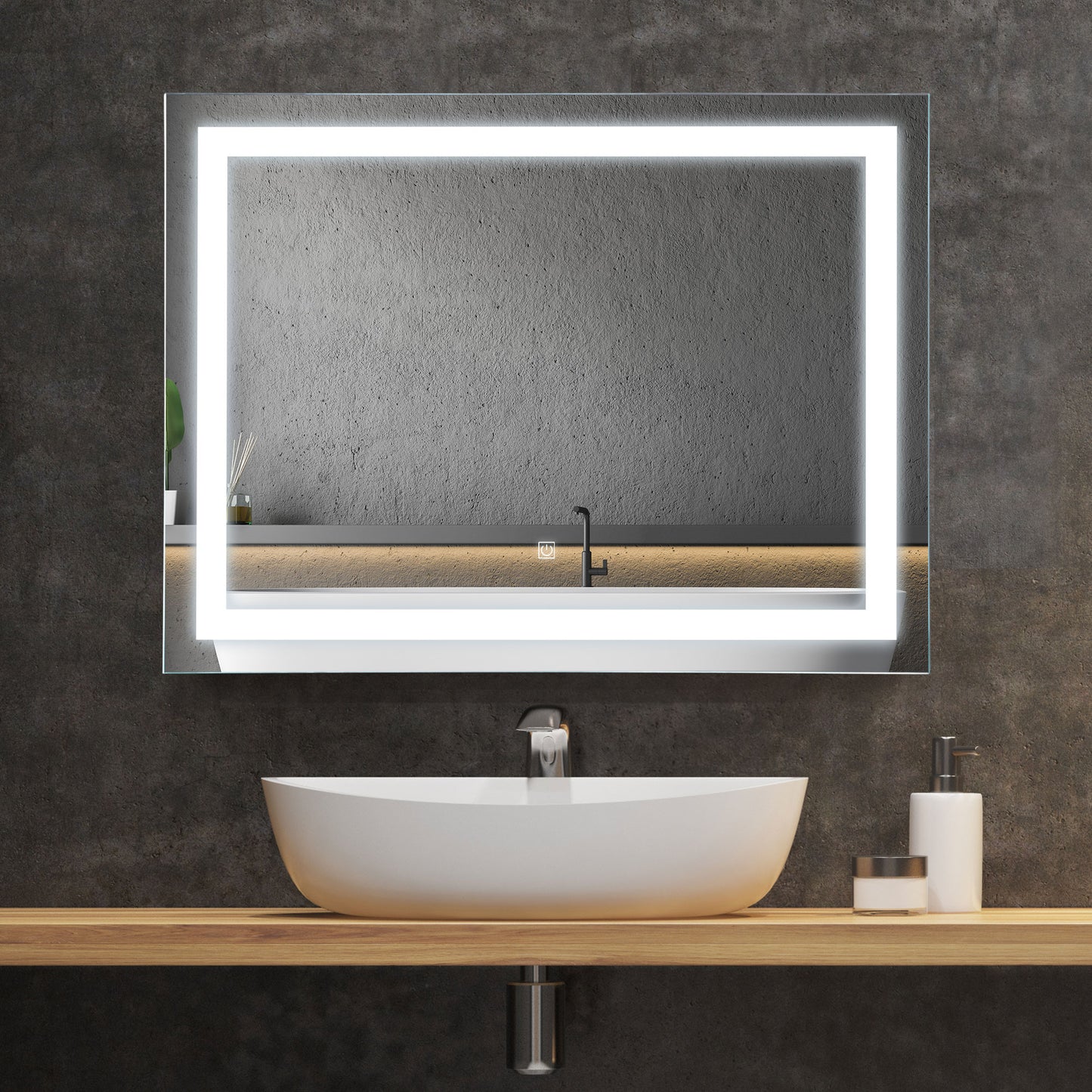 Illuminated LED Bathroom Vanity Mirrors with Lights Modern Makeup Wall Mirror