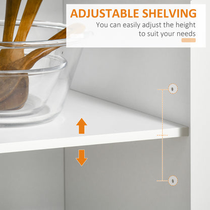 HOMCOM Modern Rolling Kitchen Island Storage Kitchen Cart 2 Drawers