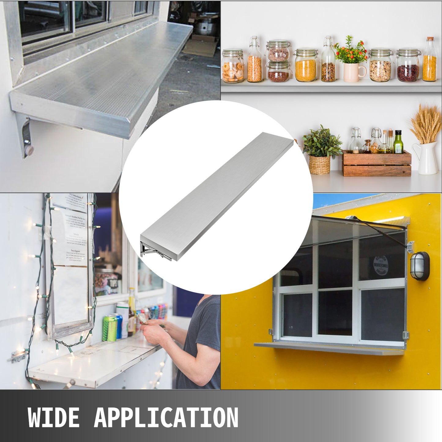 4,6,8 Foot Shelf for Concession Window Food Folding Truck Accessories Business