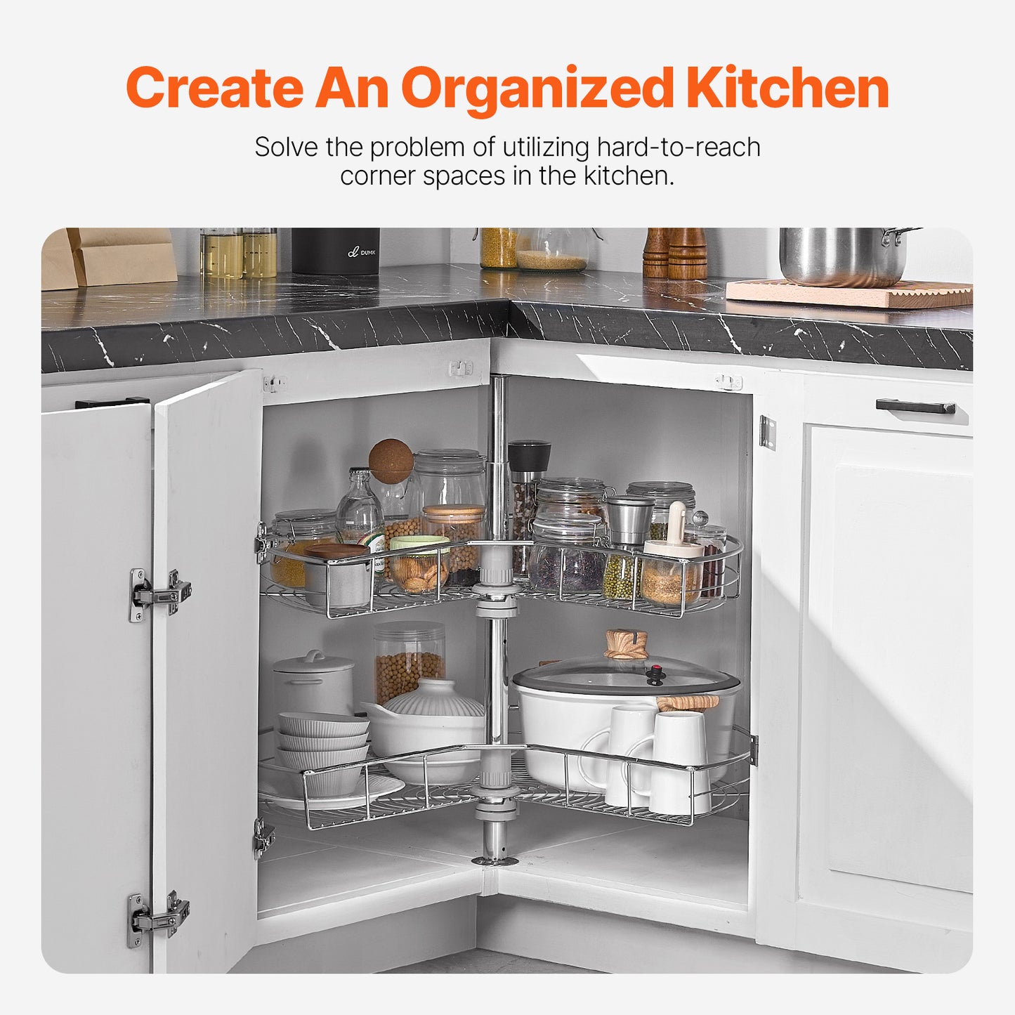 36" Left/Right Blind Corner Kitchen Cabinet Organizer Pull Out Organizer
