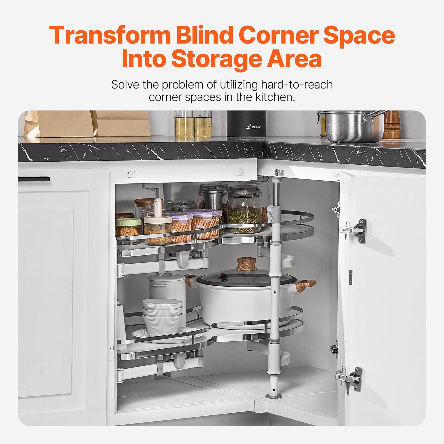 36" Left/Right Blind Corner Kitchen Cabinet Organizer Pull Out Organizer