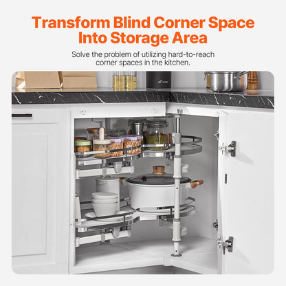 36" Left/Right Blind Corner Kitchen Cabinet Organizer Pull Out Organizer