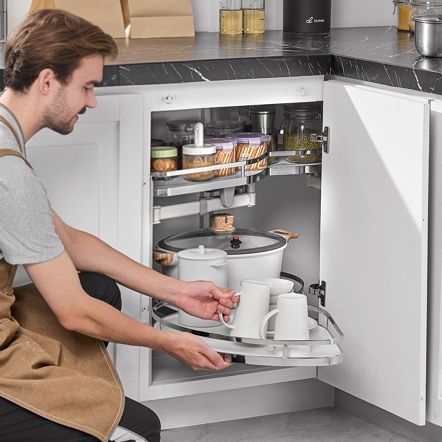 36" Left/Right Blind Corner Kitchen Cabinet Organizer Pull Out Organizer