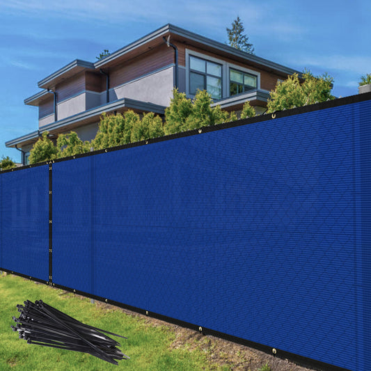 4' 5' 6' 8' Tall Privacy Fence Screen Windscreen Shade Cover Mesh Garden-Blue