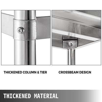 Kitchen Shelves Shelf Rack Stainless Steel Shelving and Organizer Units 4/5 Tier