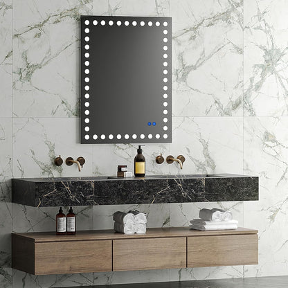 28 x 36in LED Bathroom Mirror Dimmable Anti-fog Wall Vanity Touch Makeup Mirror