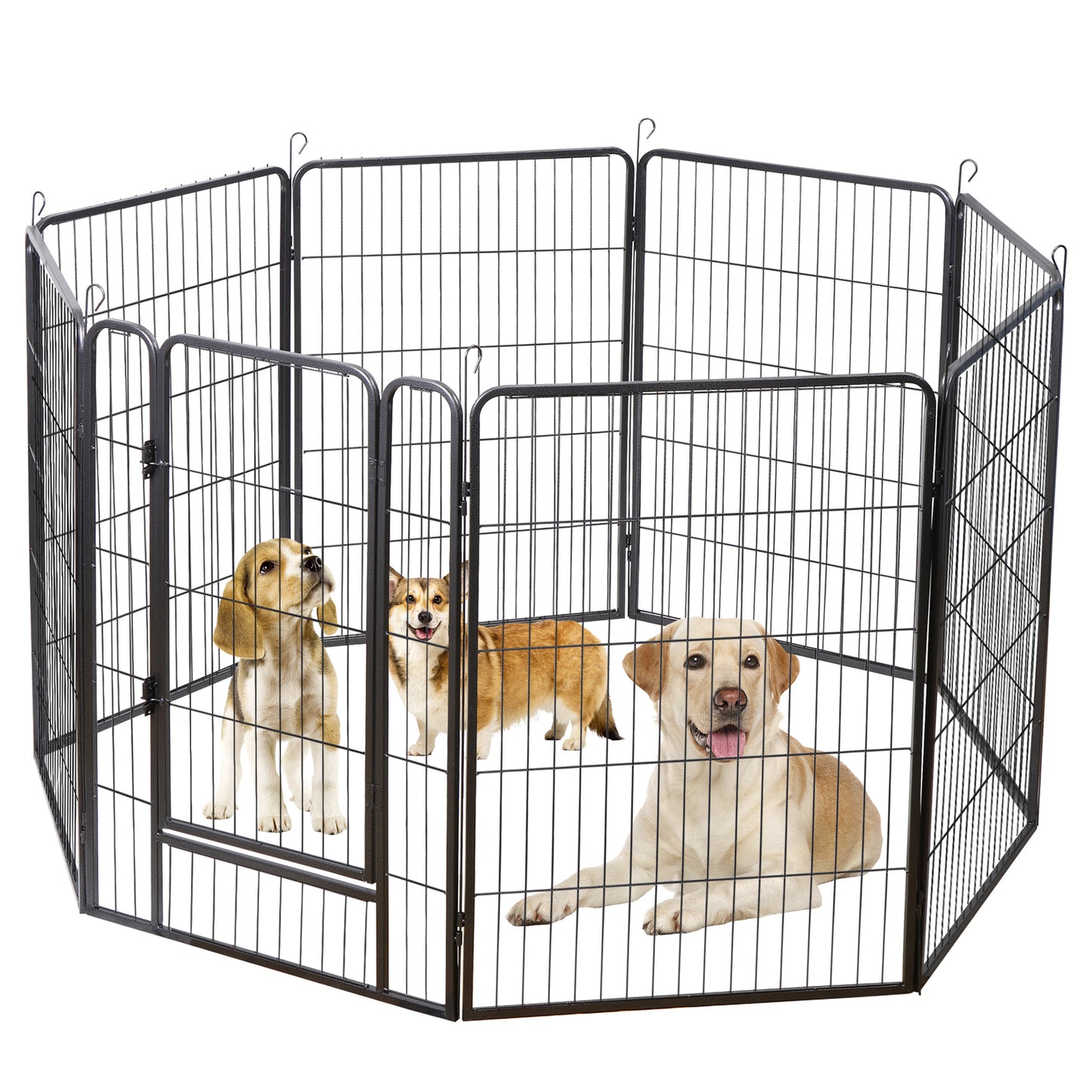8 Panels 40''/16 panels 24”/32" Dog Pet Playpen Dog Fence Exercise Pen Outdoor