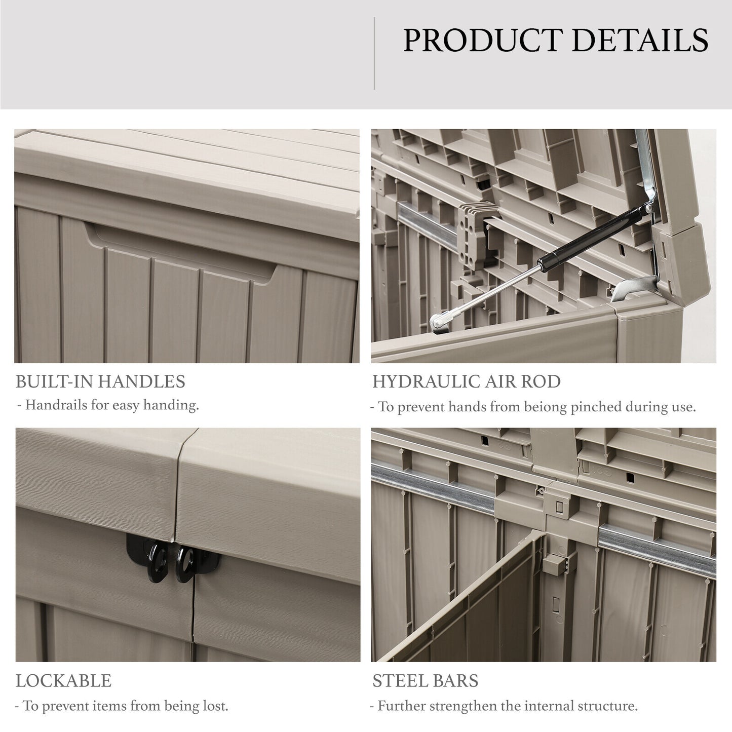 180 Gallon Deck Box Storage Outdoor Patio Chest Organizer Furniture Garden Bench