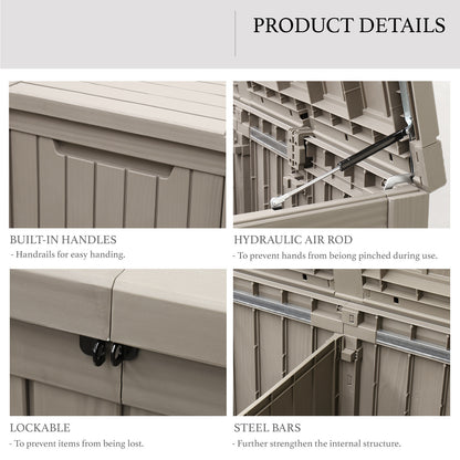 180 Gallon Deck Box Storage Outdoor Patio Chest Organizer Furniture Garden Bench