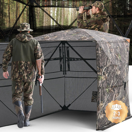 Uimoso Hunting Blind See Through Ground Deer Blinds 2-3 Person Carrying Bag