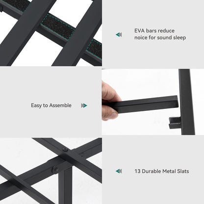 Full Size Bed Frame,LED Bed Frame with Headboard,USB Ports & Charging Outlets