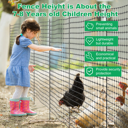 NAIZEA Garden Fence,Snow Fence Temporary Fence Plastic Fence with Posts & Stake