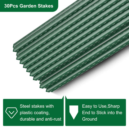 NAIZEA Garden Fence,Snow Fence Temporary Fence Plastic Fence with Posts & Stake