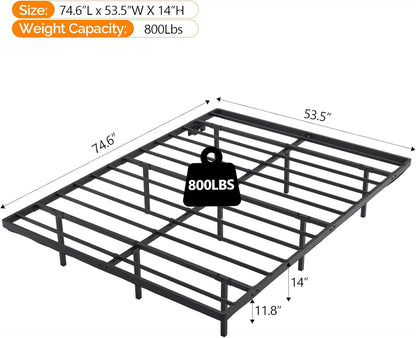 Floating Bed Frame Full Size with Smart LED Lights easy Assembly & Noise Free