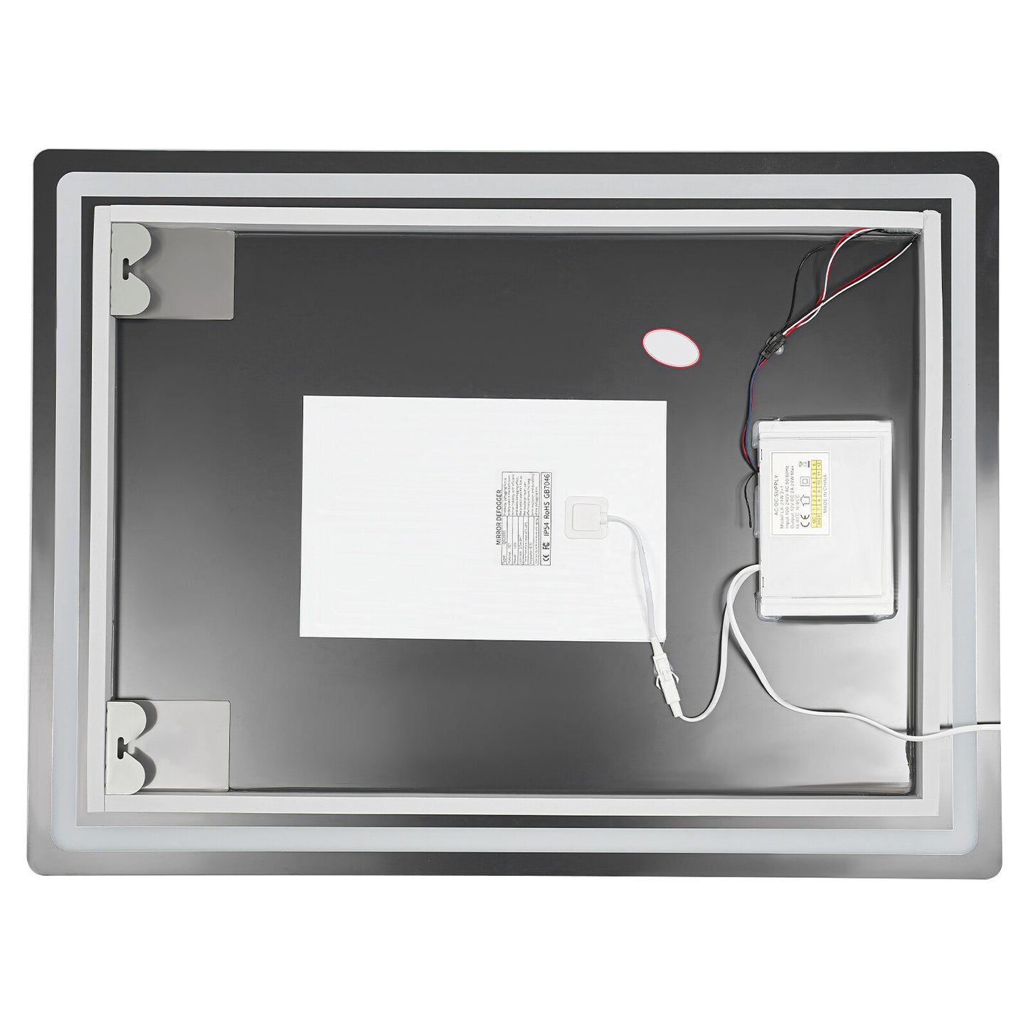 Dimmable LED Bathroom Mirror with Anti-Fog Function and Time Display 60×80 cm