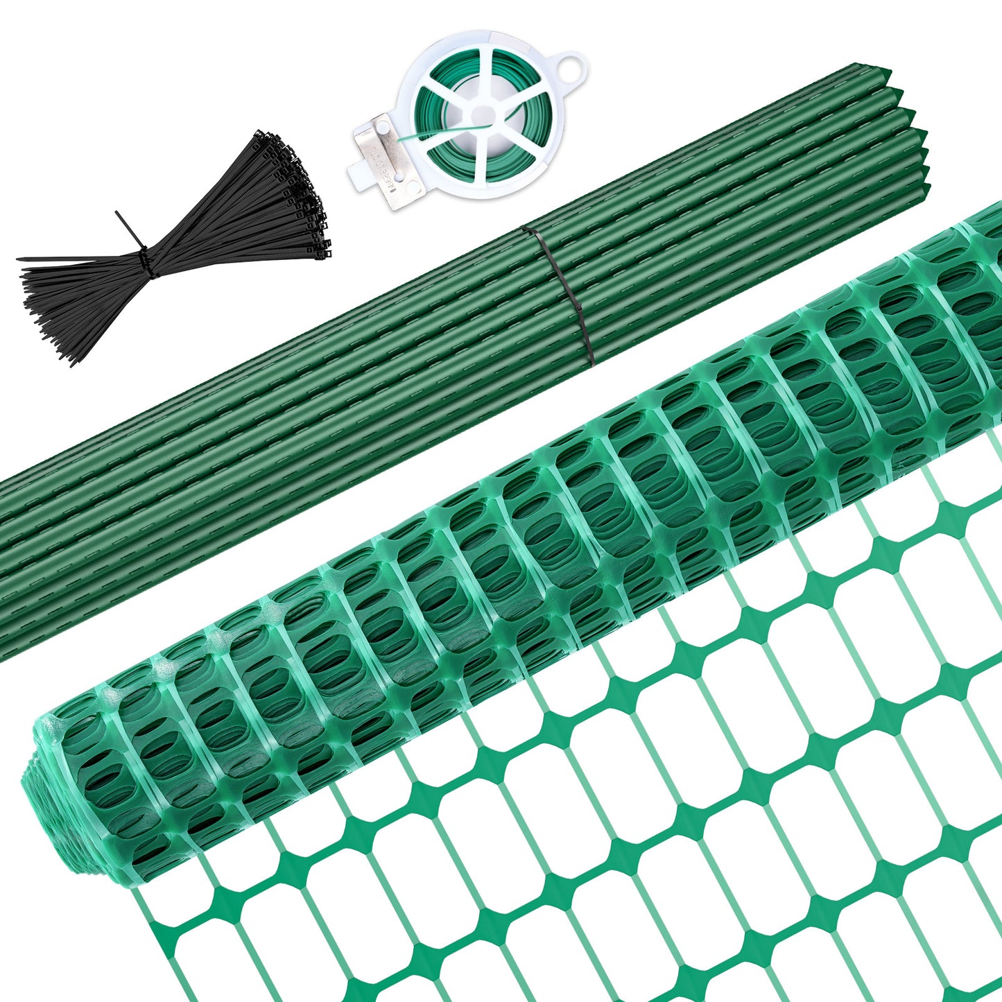 NAIZEA Garden Fence,Snow Fence Temporary Fence Plastic Fence with Posts & Stake