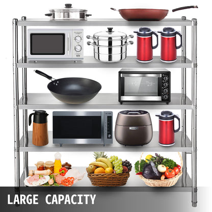 Kitchen Shelves Shelf Rack Stainless Steel Shelving and Organizer Units 4/5 Tier