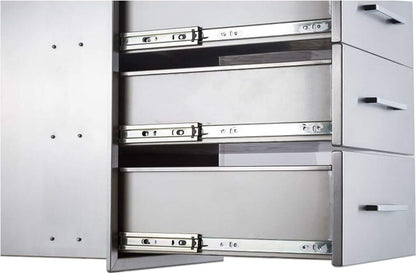 Outdoor Kitchen Drawers Stainless Steel 3-Drawer BBQ Drawer 18"W x 24"H x 23"D