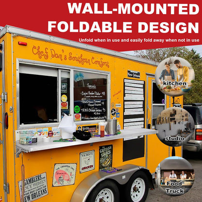 4, Foot Shelf for Concession Window Food Folding Truck Accessories Business