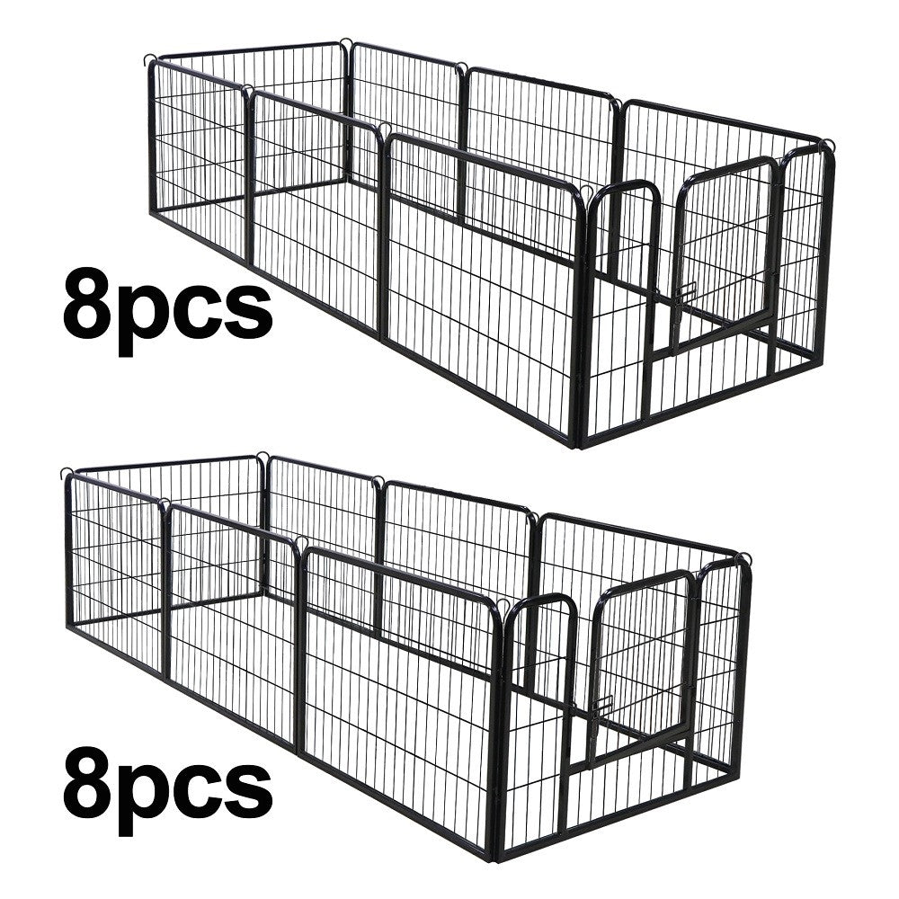 24" Heavy Duty Metal Dog Cat Exercise Fence Playpen Kennel 16 Panel Safe For Pet