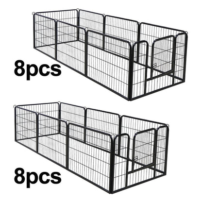 24" Heavy Duty Metal Dog Cat Exercise Fence Playpen Kennel 16 Panel Safe For Pet