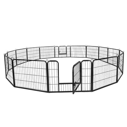 16 Panels Dog Pen Pet Playpen Kennel Fence Puppy Exercise Barrier Outdoor Indoor