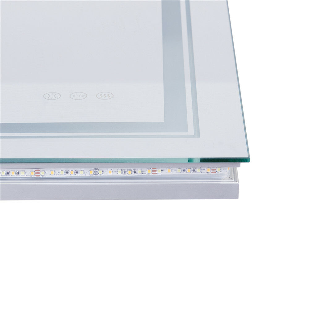 41" Bathroom Lighted LED Mirror Vanity Makeup Anti-fog Touch Switch Wall Mounted