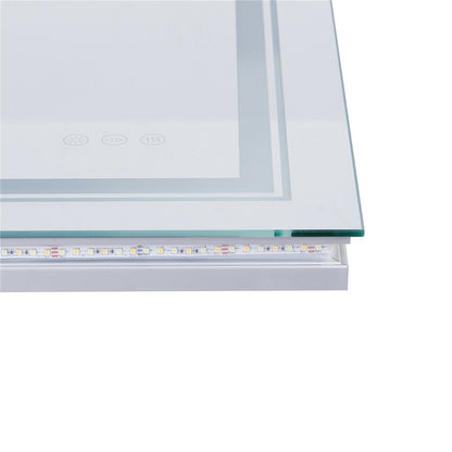 41" Bathroom Lighted LED Mirror Vanity Makeup Anti-fog Touch Switch Wall Mounted