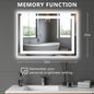 LED Dimmable Lighted Bathroom Mirror Anti-Fog Wall Mounted Rectangle Mirror