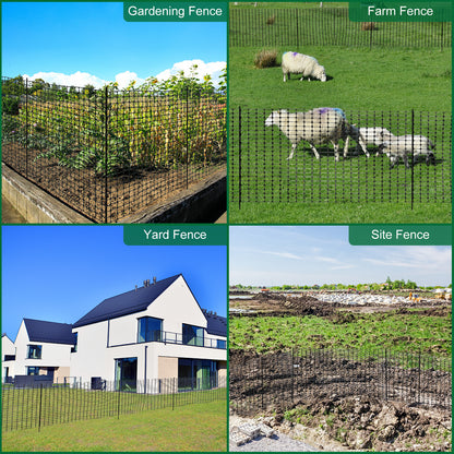 NAIZEA Garden Fence,Snow Fence Temporary Fence Plastic Fence with Posts & Stake