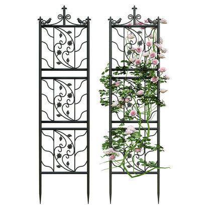 2x Heavy Duty Metal Garden Trellis Fence Plant Climbing Aid Lattice Outdoor Yard