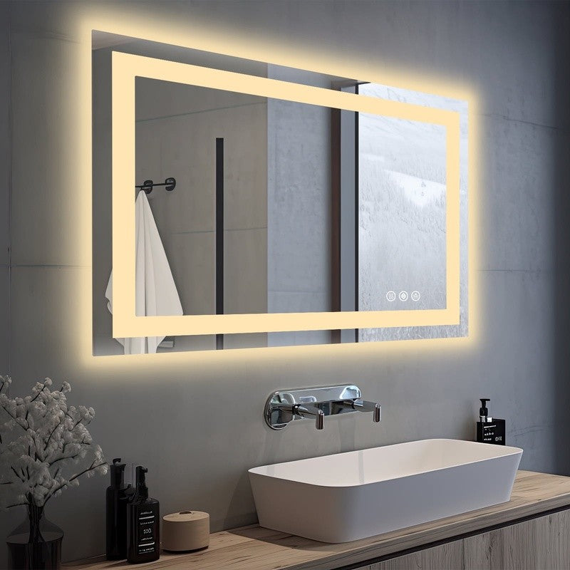 LED Bathroom Vanity Mirror Anti-Fog Lighted Smart Mirror Adjustable Brightness