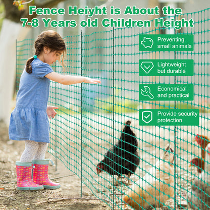 NAIZEA Garden Fence,Snow Fence Temporary Fence Plastic Fence with Posts & Stake