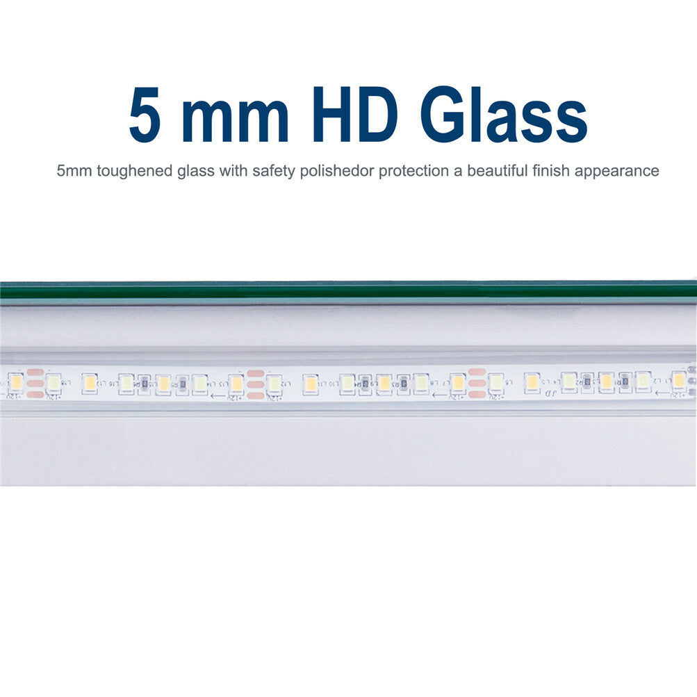 Jumbo LED Lighted Bathroom Mirror Touch Button Anti Fog Dimmable V&H Wall Mount