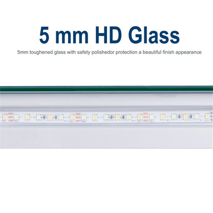 Jumbo LED Lighted Bathroom Mirror Touch Button Anti Fog Dimmable V&H Wall Mount