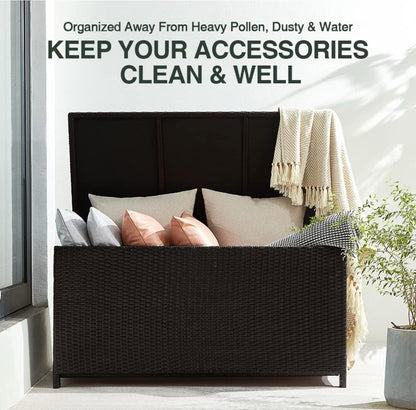 120-Gallon All-Weather Resin Outdoor Storage Deck Box L47.2"xW24.4"xH24 Black