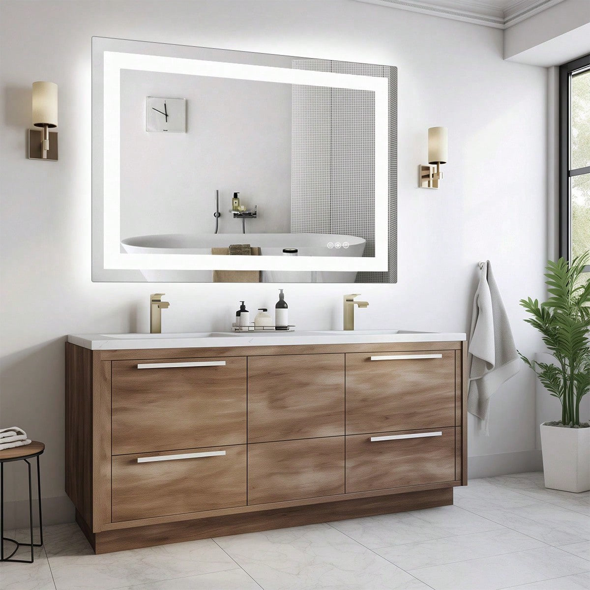 OLIXIS OLIXIS LED Bathroom Vanity Mirror For Wall With Anti-Fog, Dimmable-ZengA