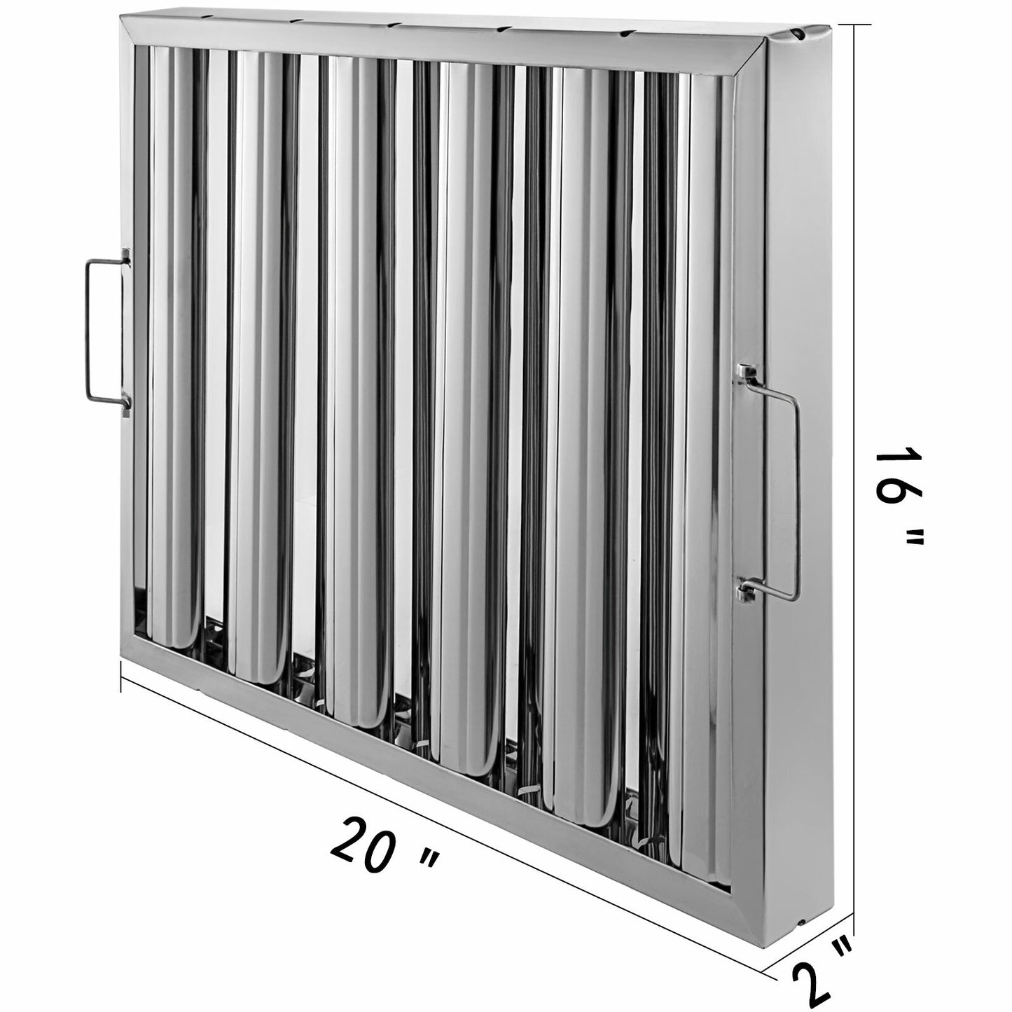 6PCS 20" x 16" Stainless Steel Hood Grease Commercial Exhaust Filter Baffle
